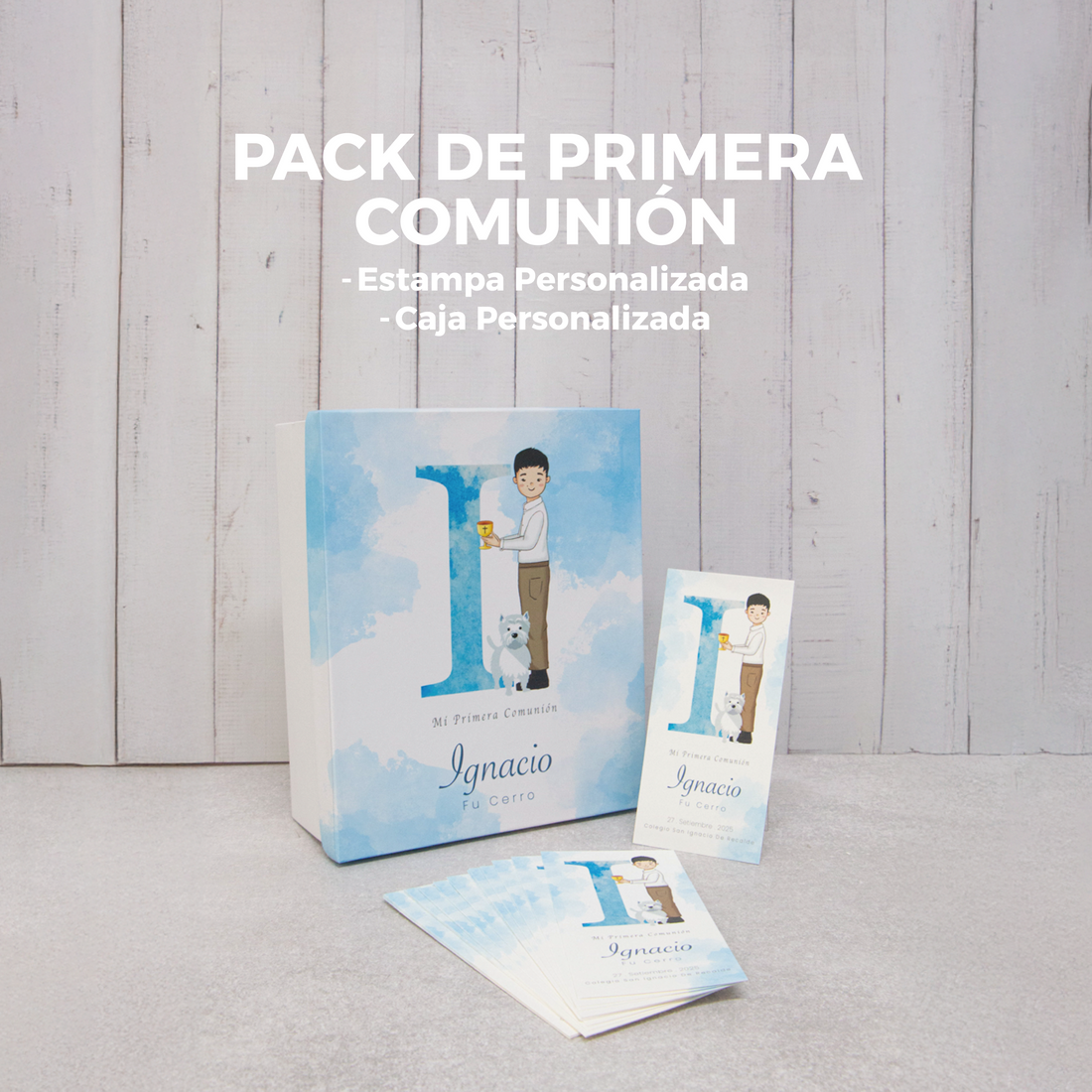 Pack Primera Comunión: Estampas + caja de estampas