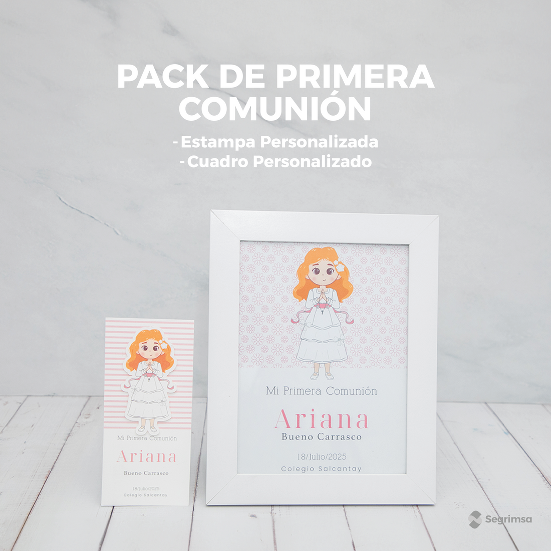 Pack Primera Comunión: Estampas + cuadro con estampa
