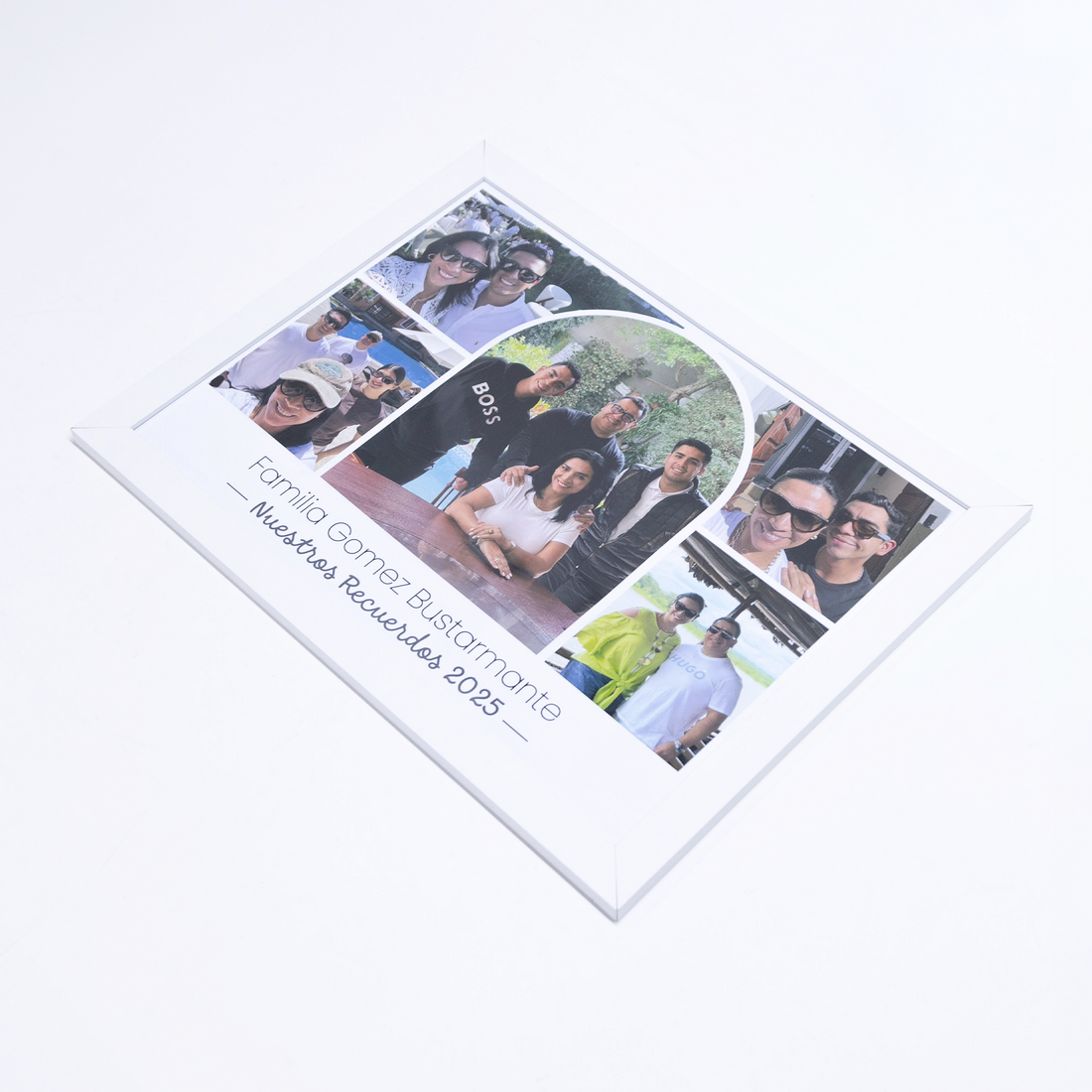 Cuadro Collage Familia 2025 - Horizontal - Marco Blanco