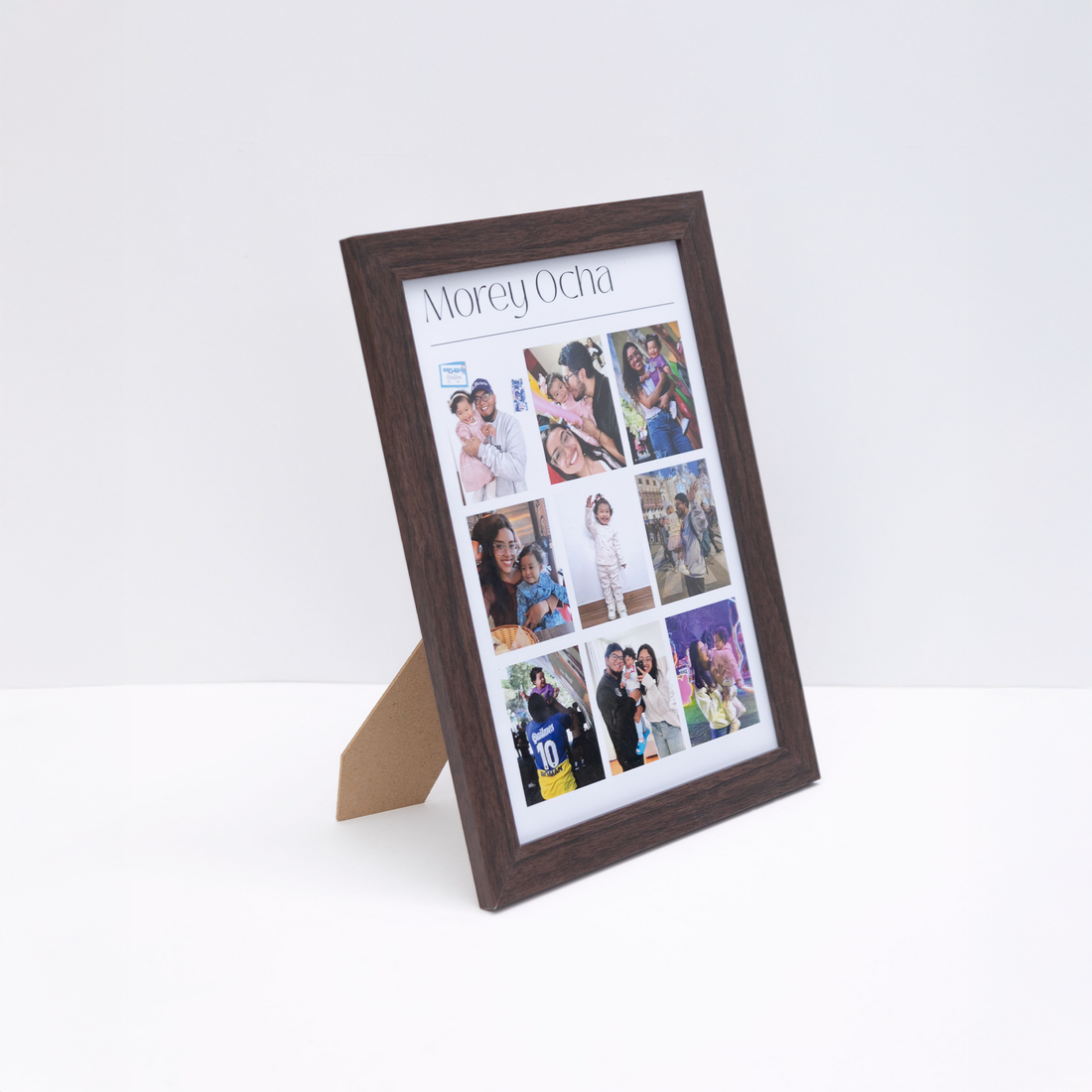 Cuadro Collage Hogar - Vertical - Marco Marrón