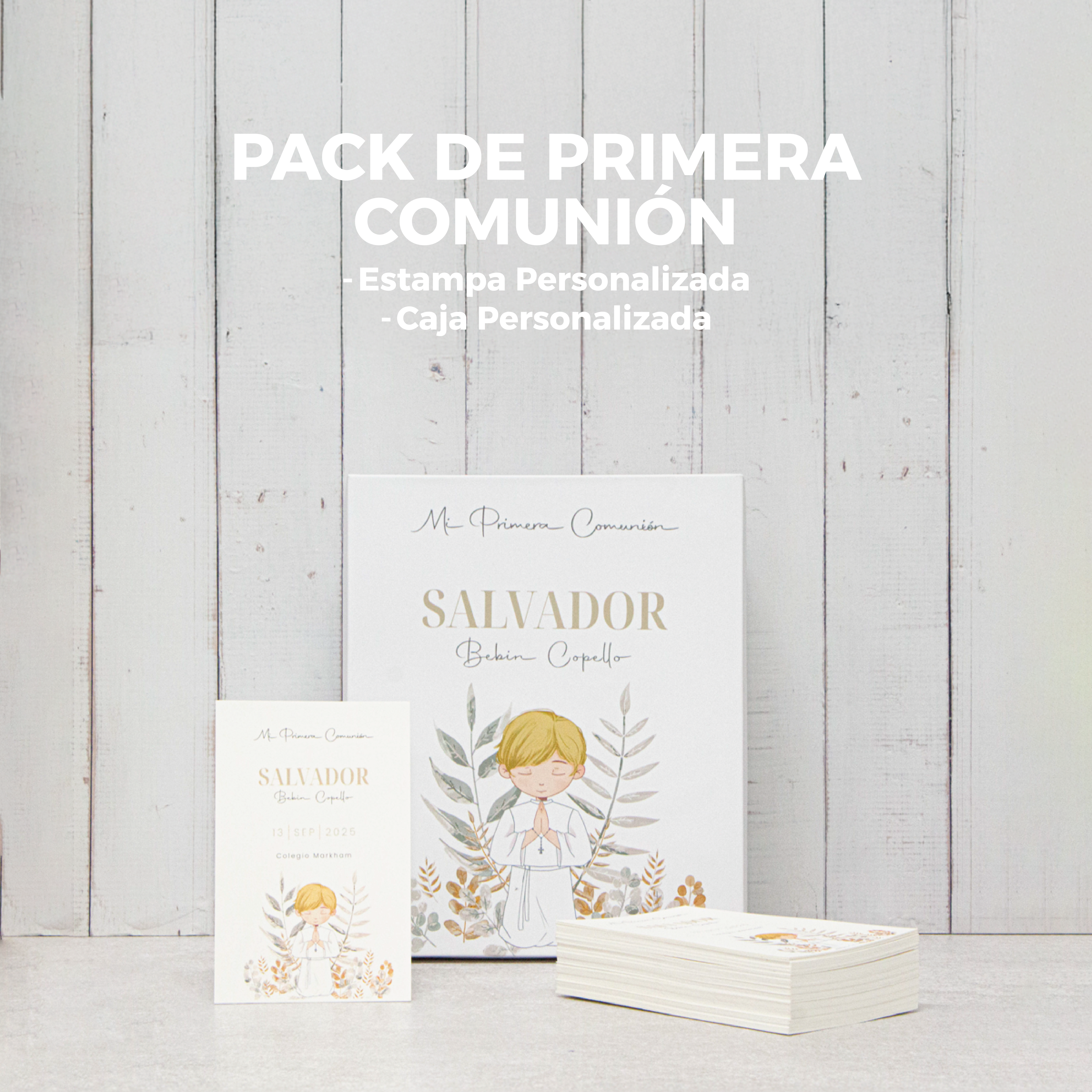 Pack Primera Comunión: Estampas + caja de estampas