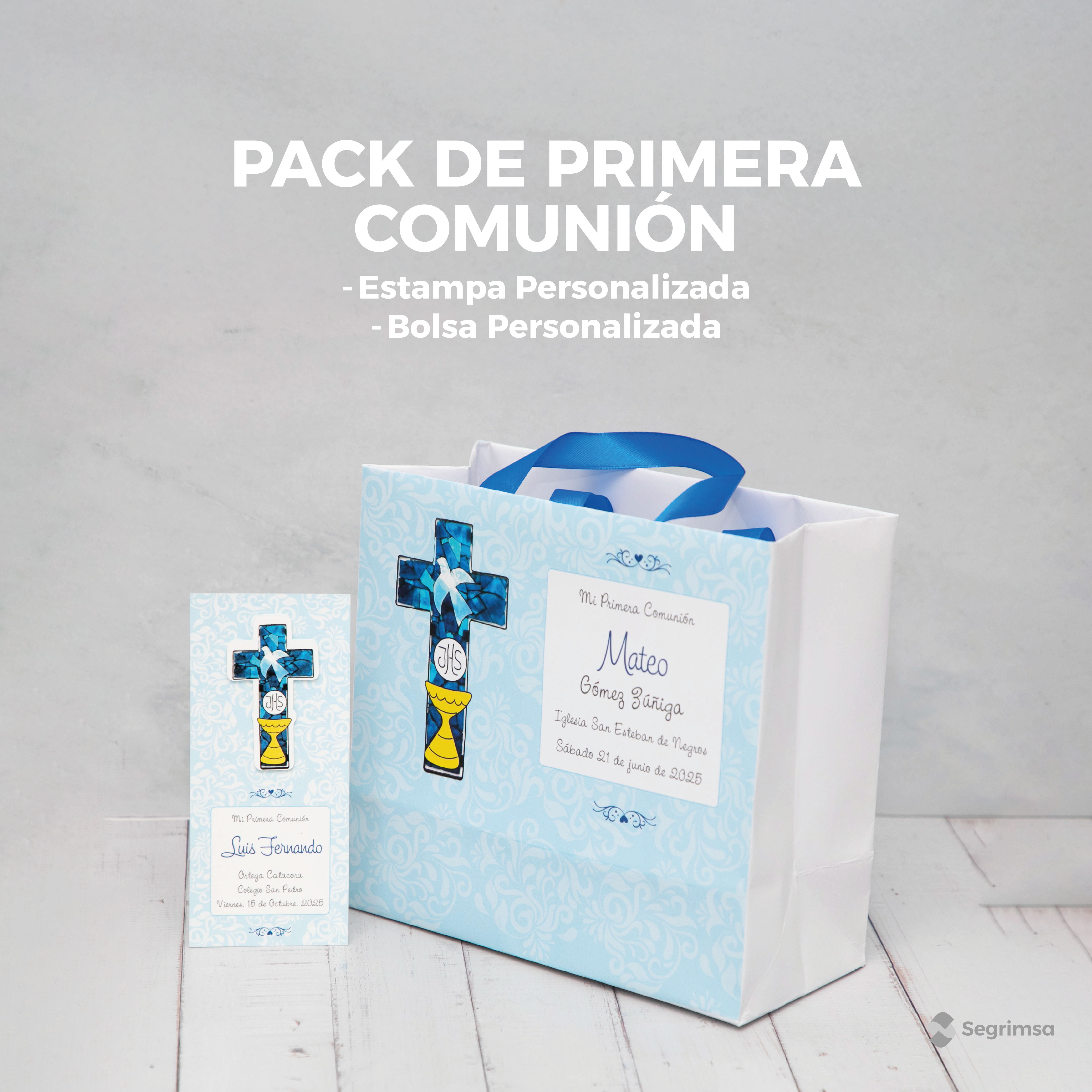 Pack Primera Comunión: Estampas + bolsa personalizada