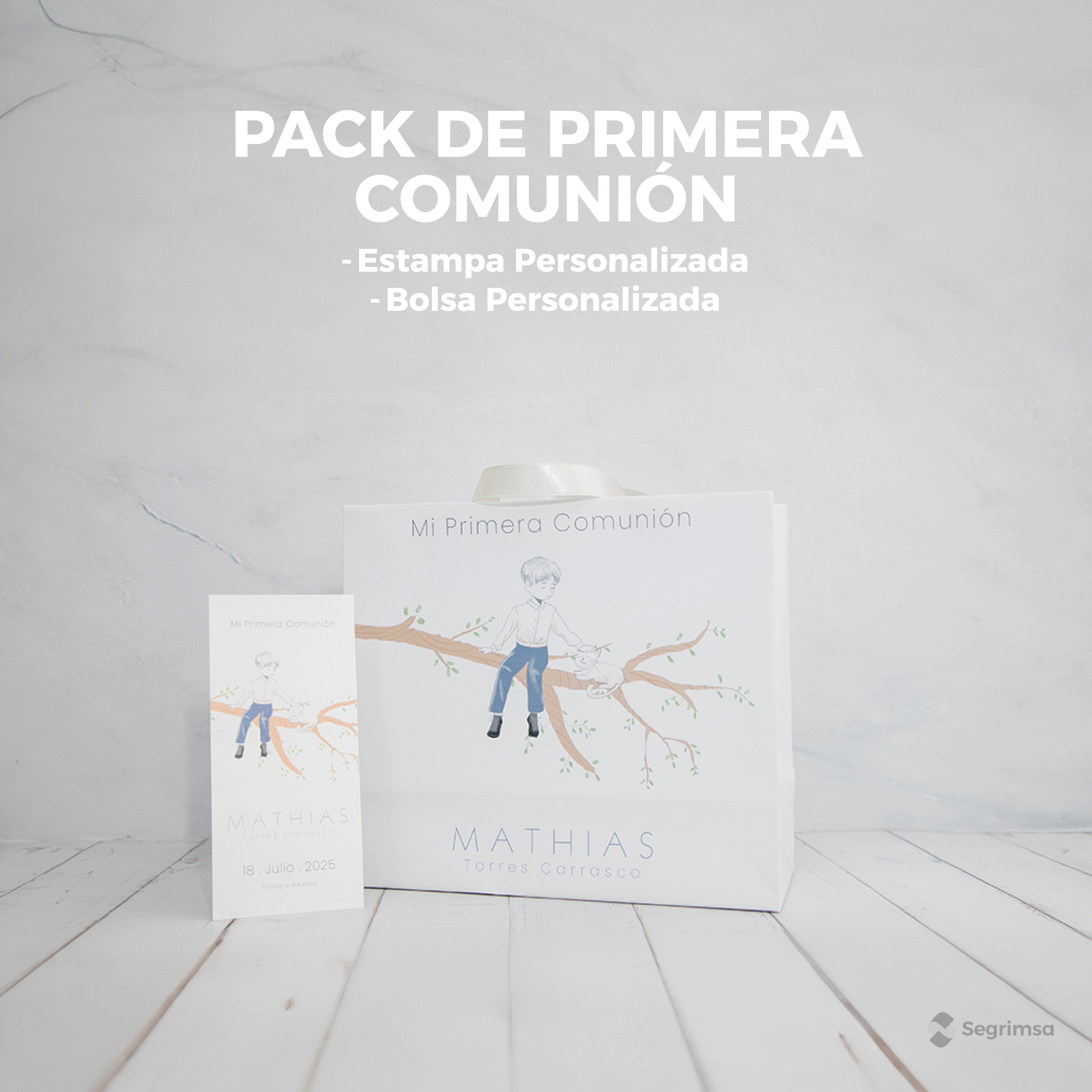 Pack Primera Comunión: Estampas + bolsa personalizada