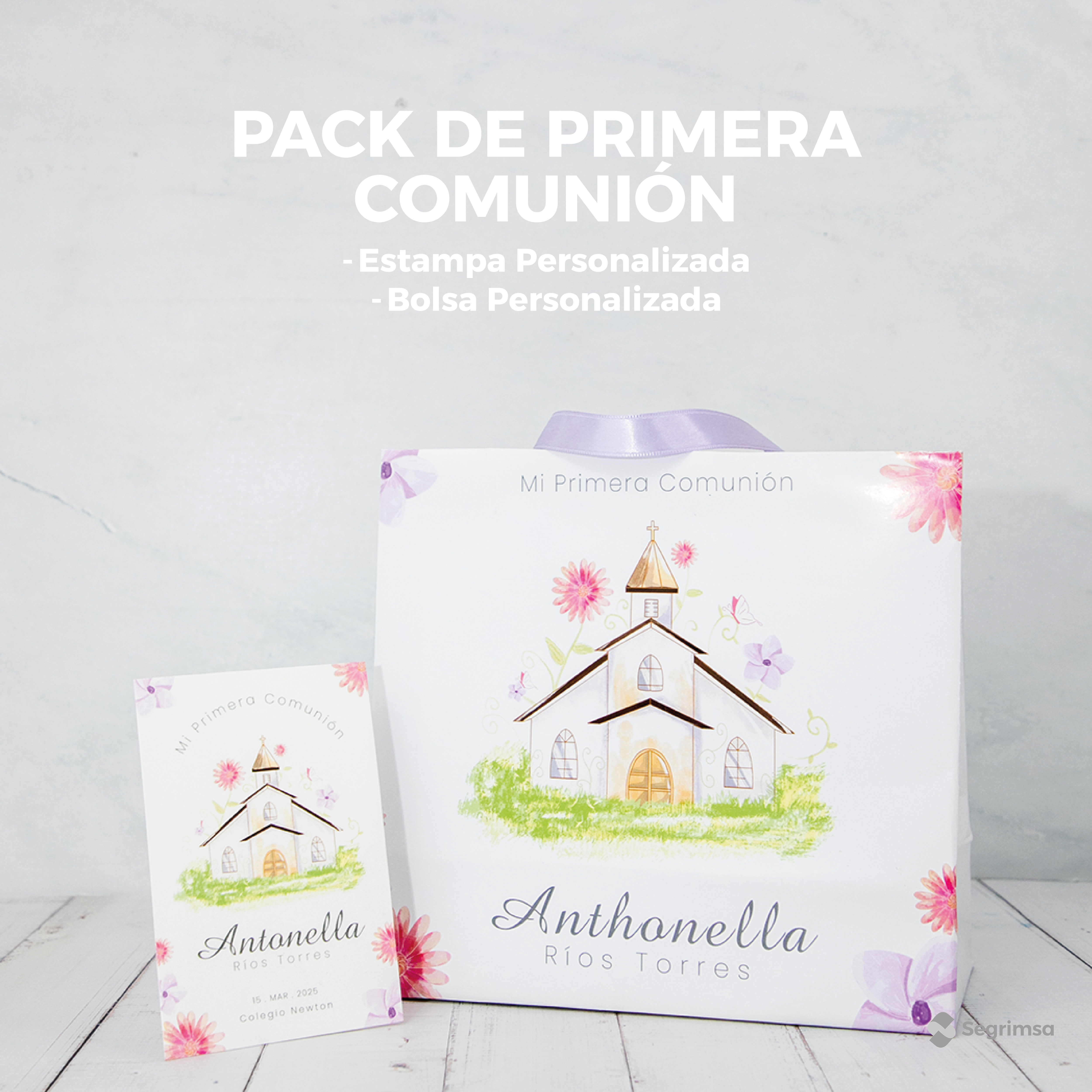 Pack Primera Comunión: Estampas + bolsa personalizada