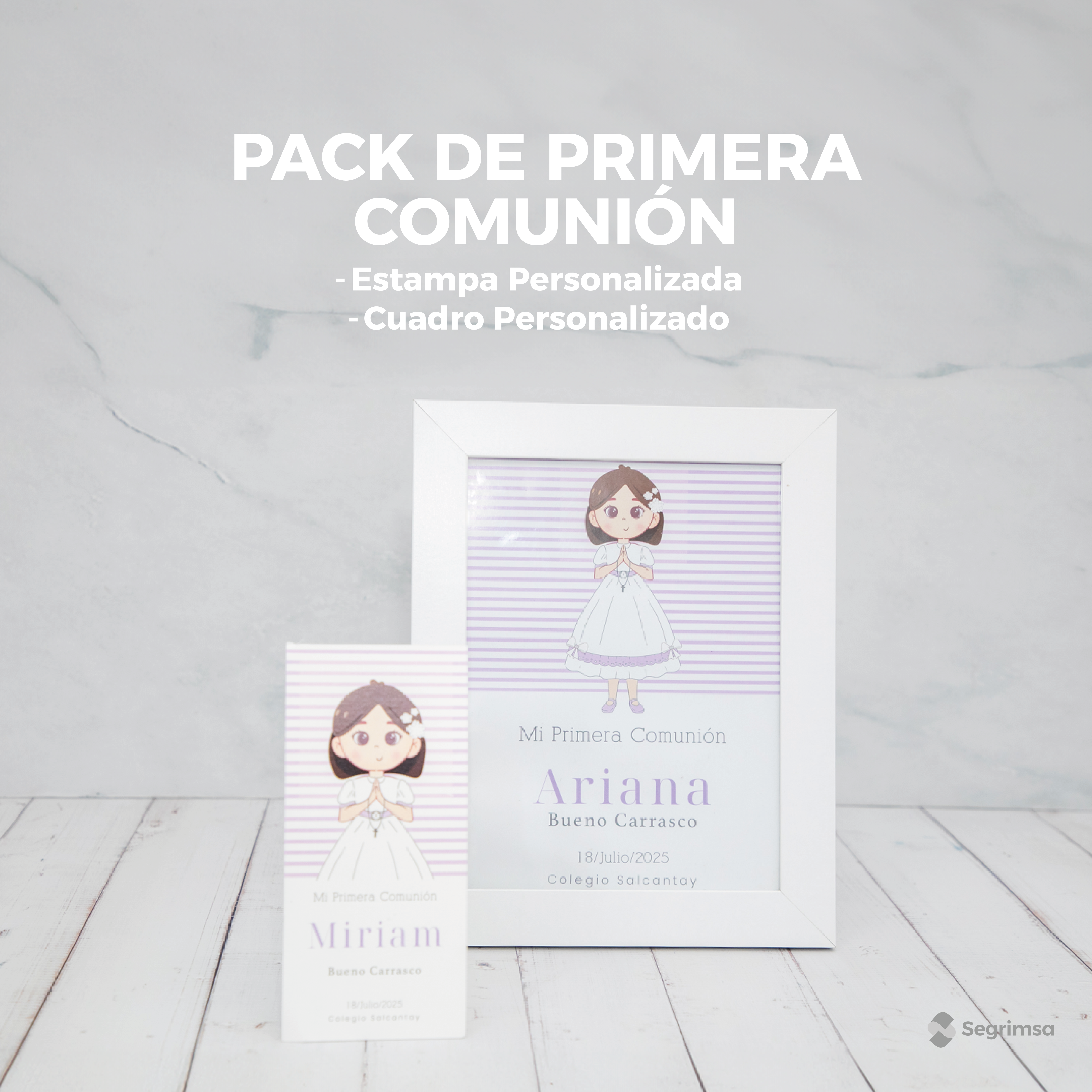 Pack Primera Comunión: Estampas + cuadro con estampa