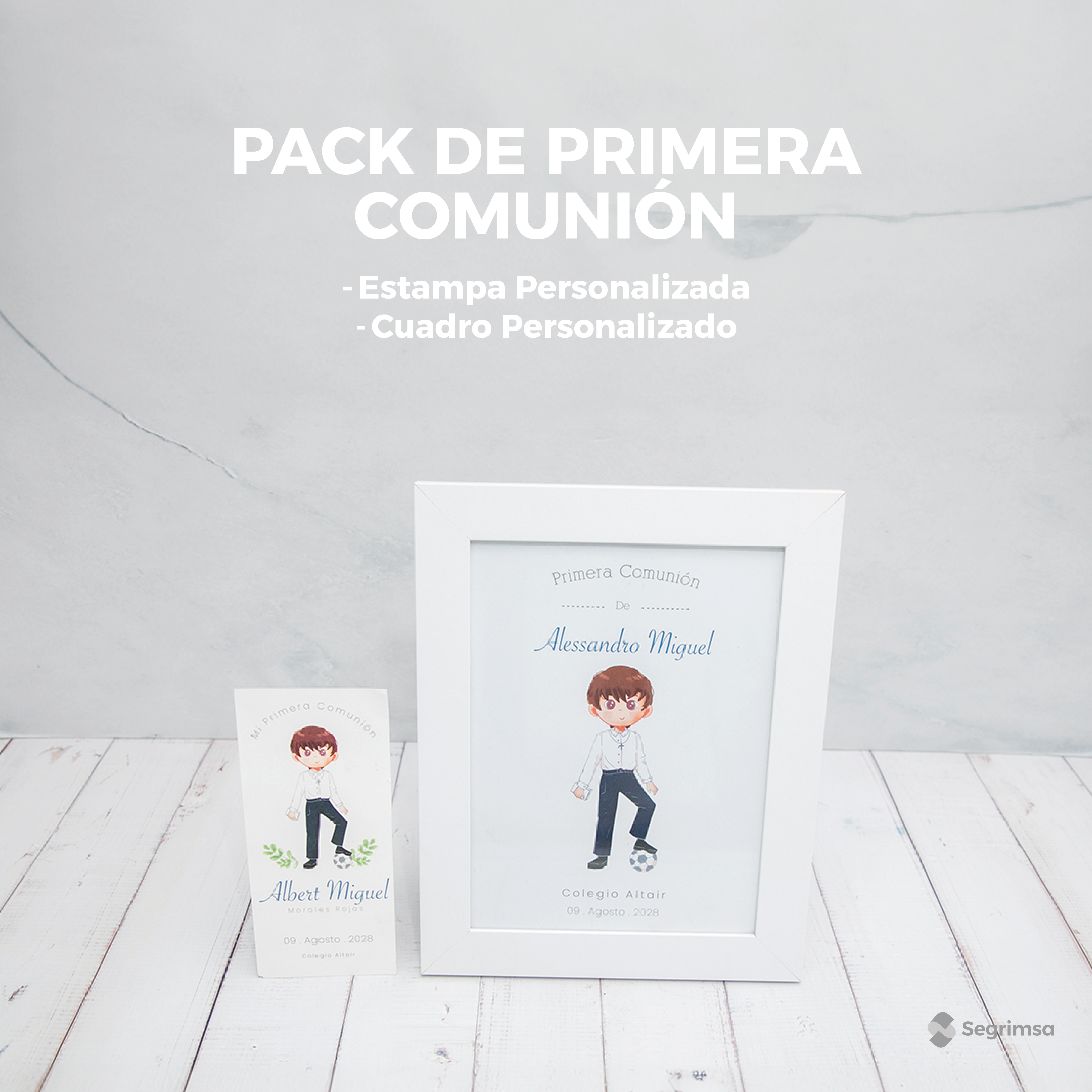 Pack Primera Comunión: Estampas + cuadro con estampa