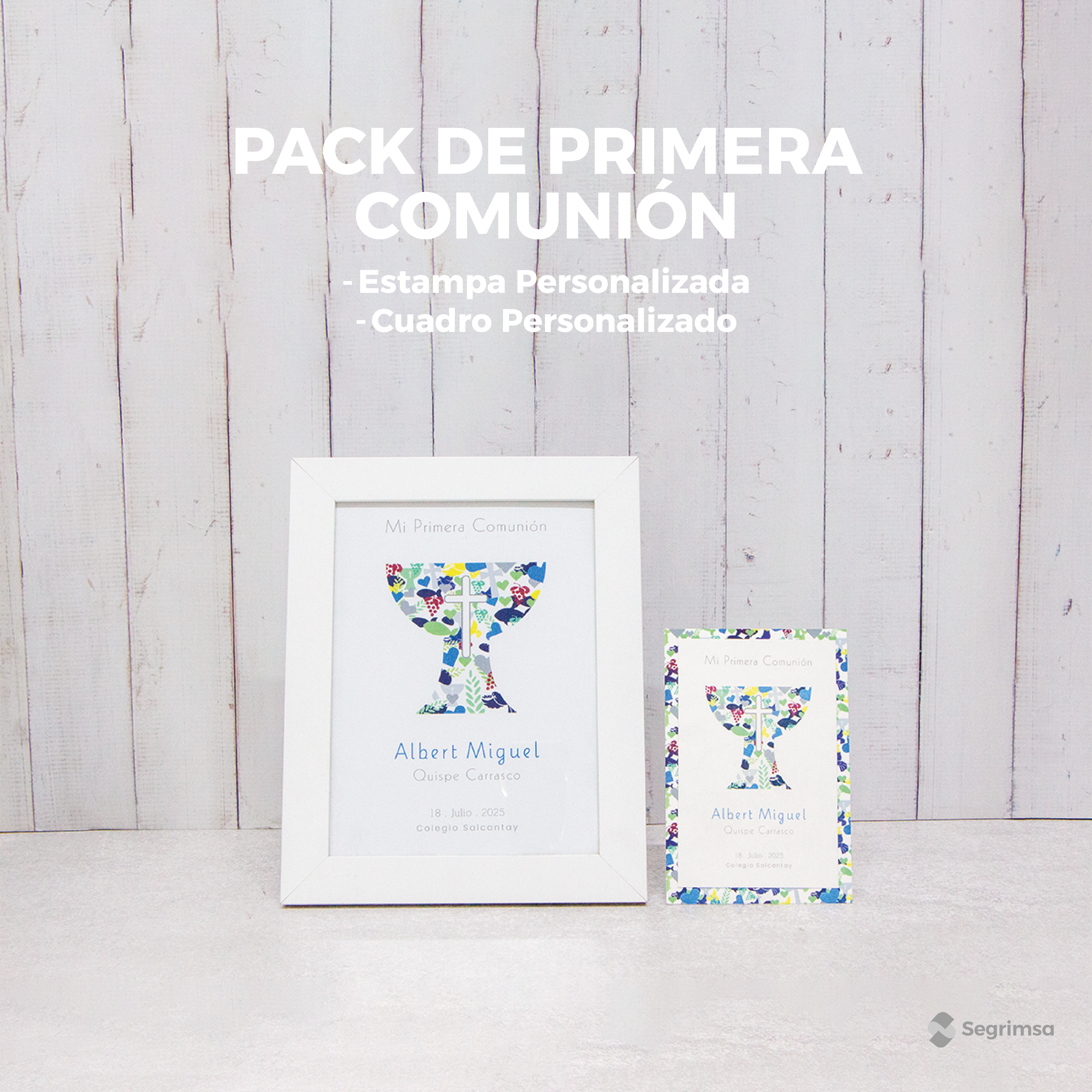 Pack Primera Comunión: Estampas + cuadro con estampa