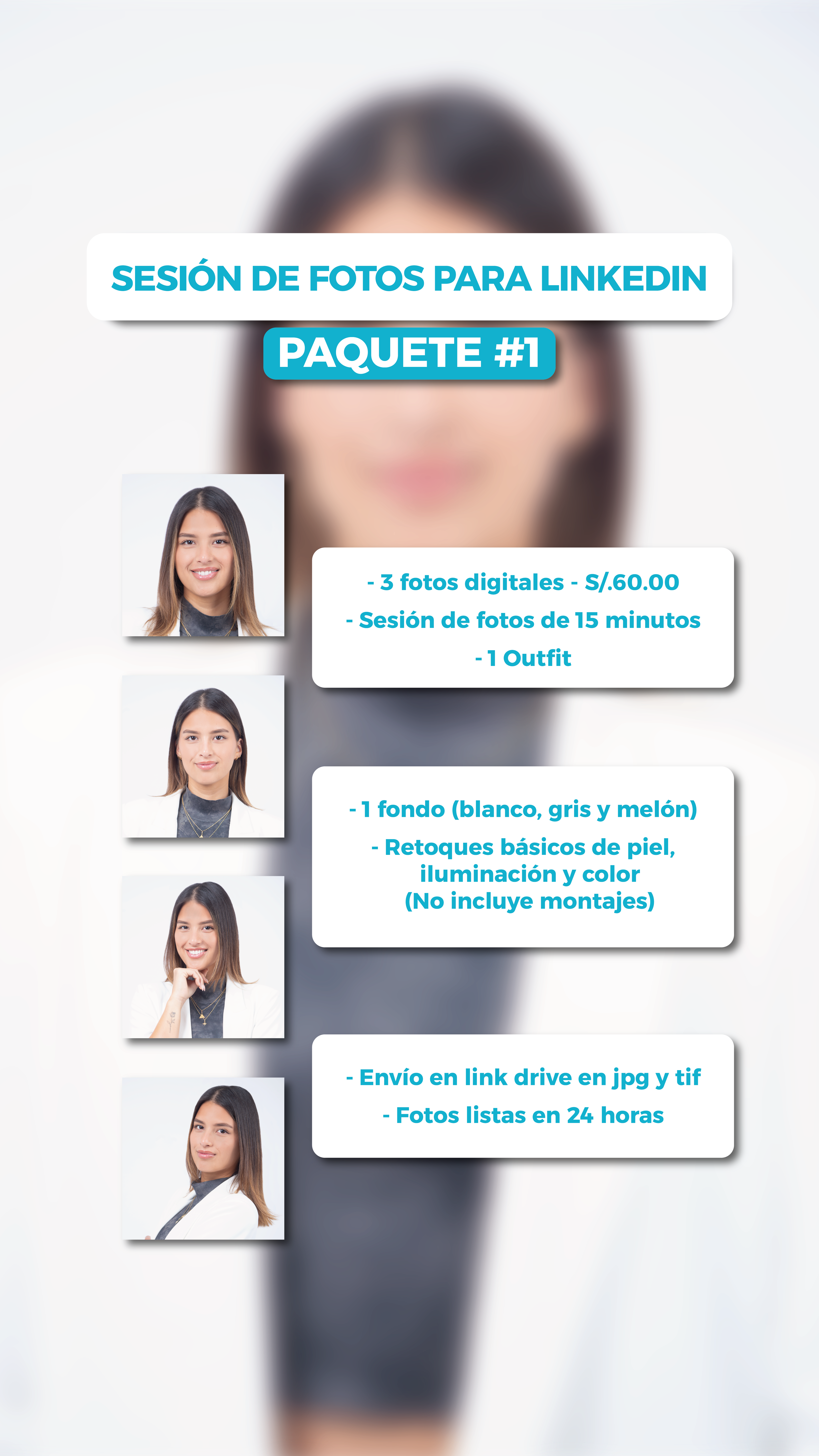 Paquete Linkedin 1 - Sesión de fotos profesional - Versión económica
