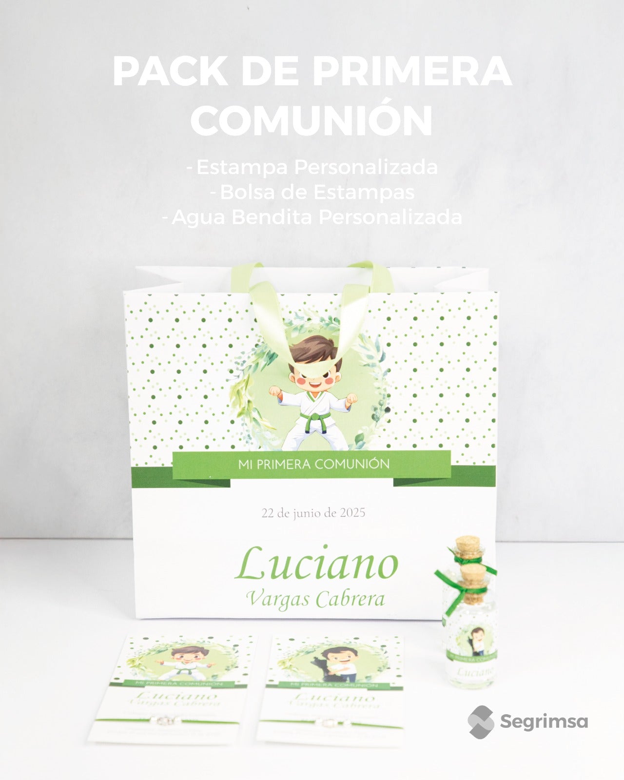 Pack Primera Comunión: Estampas + bolsa personalizada