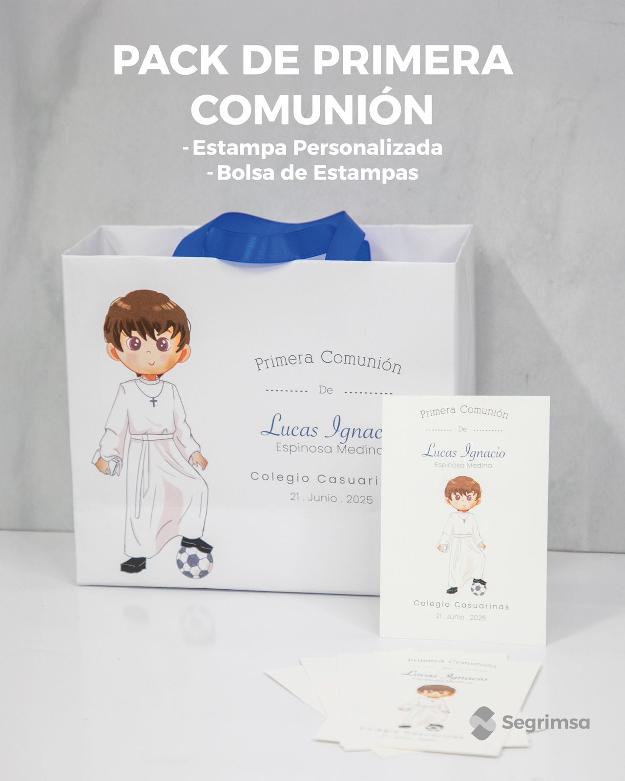 Pack Primera Comunión: Estampas + bolsa personalizada