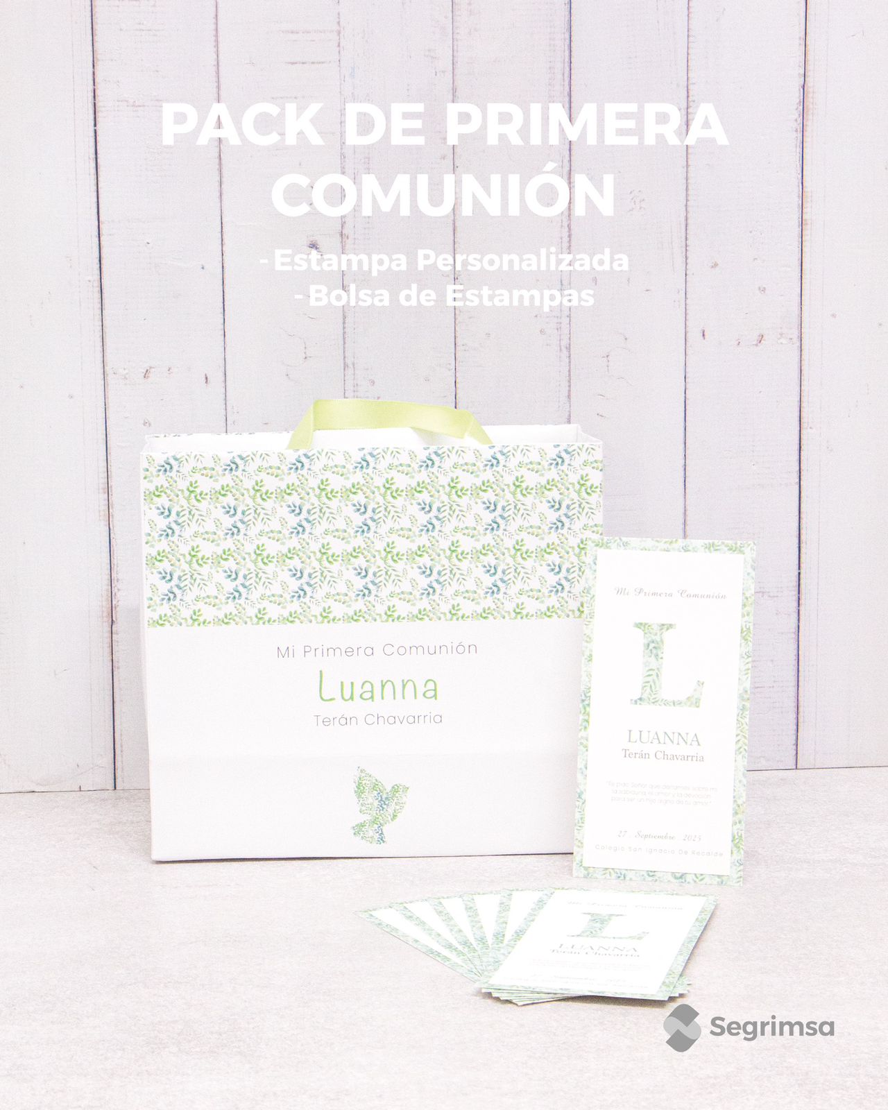 Pack Primera Comunión: Estampas + bolsa personalizada
