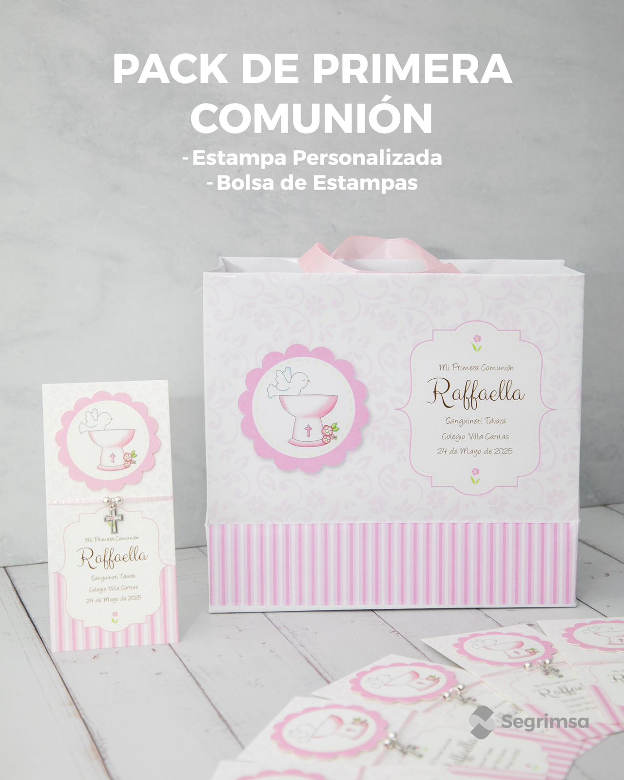 Pack Primera Comunión: Estampas + bolsa personalizada