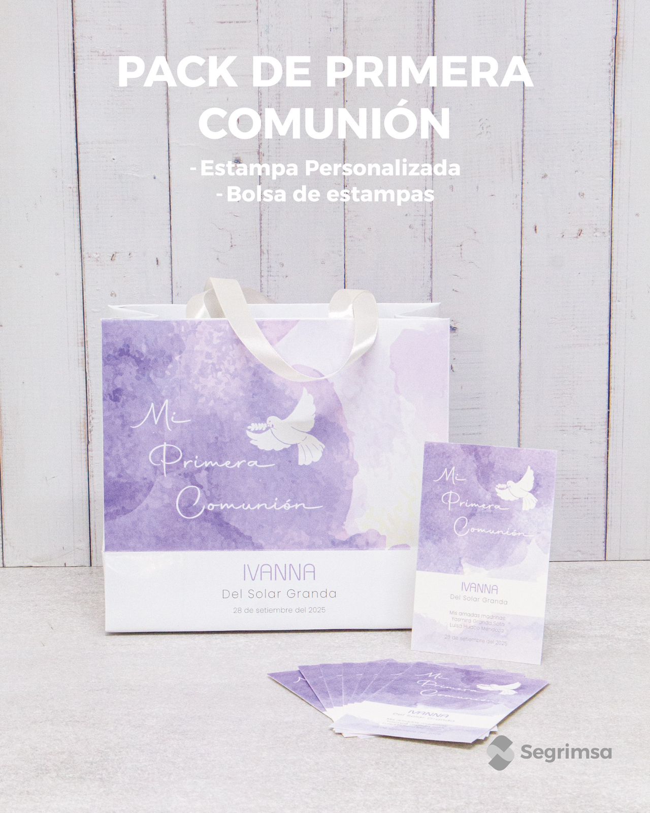 Pack Primera Comunión: Estampas + bolsa personalizada