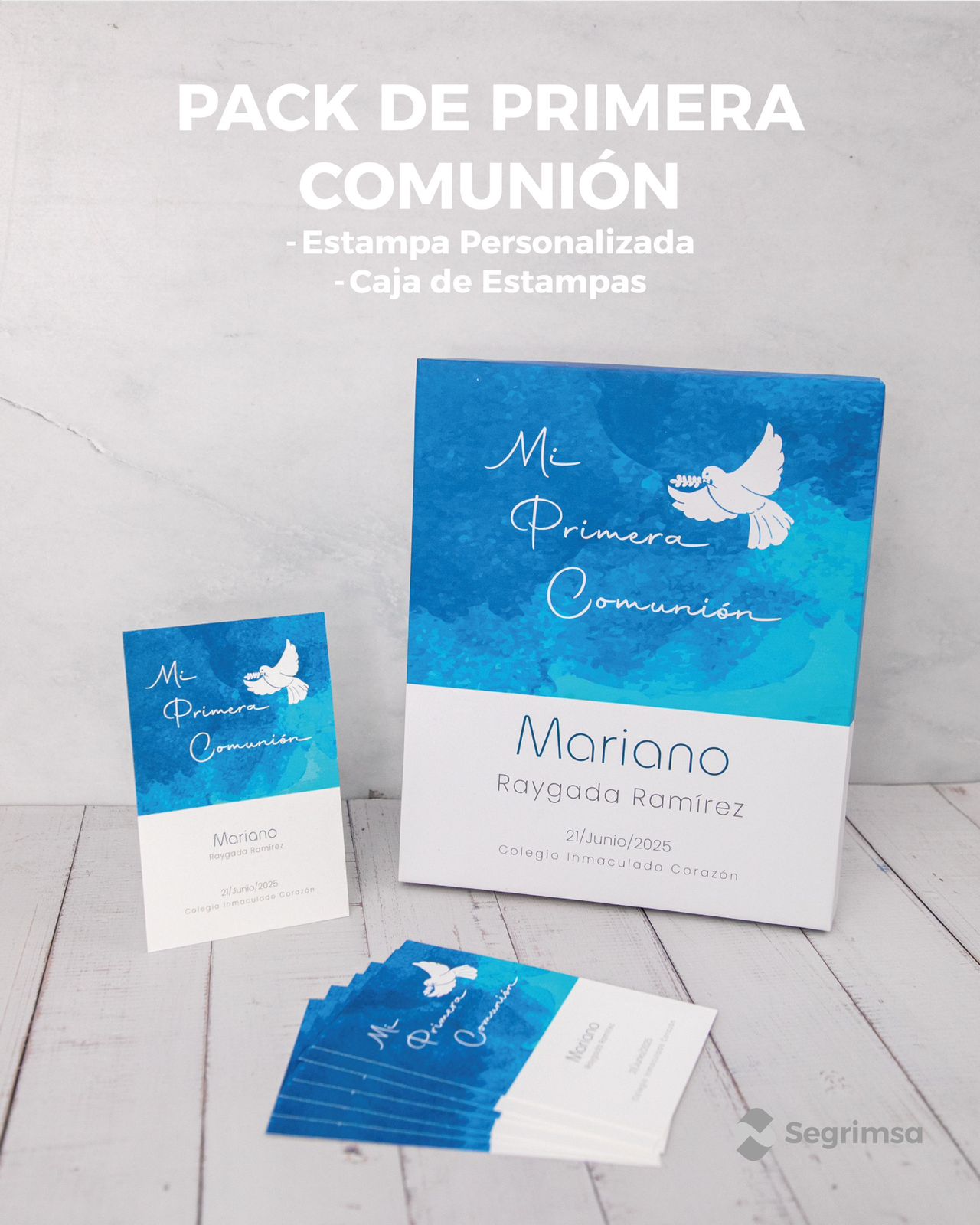 Pack Primera Comunión: Estampas + caja de estampas
