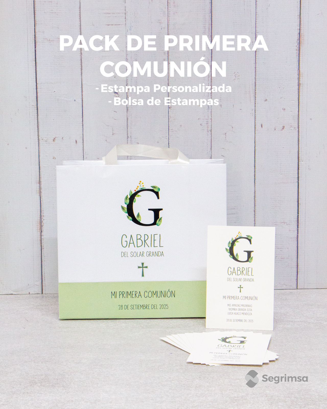 Pack Primera Comunión: Estampas + bolsa personalizada