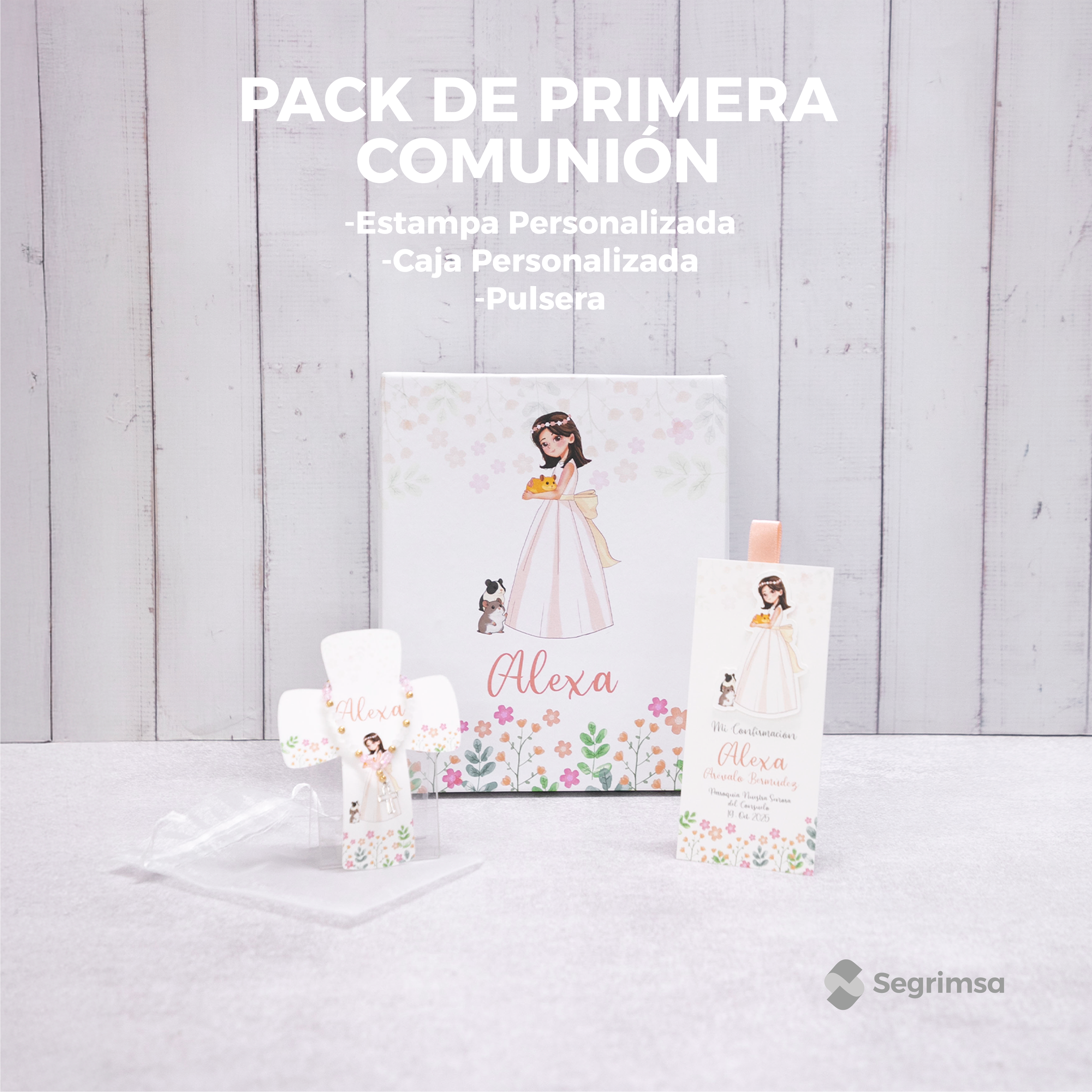 Pack Primera Comunión: Estampas + caja de estampas + pulseras